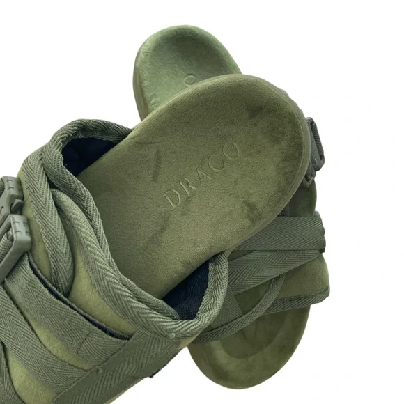 DRACO Slides Size 7-8 7.5 Men's olive green Remastered Sandals Shoes NEW - Picture 2 of 3